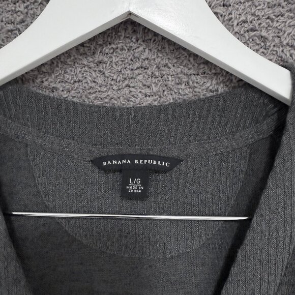 Banana Republic longline cardigan sweater Charcoal Grey Large - Picture 7 of 8